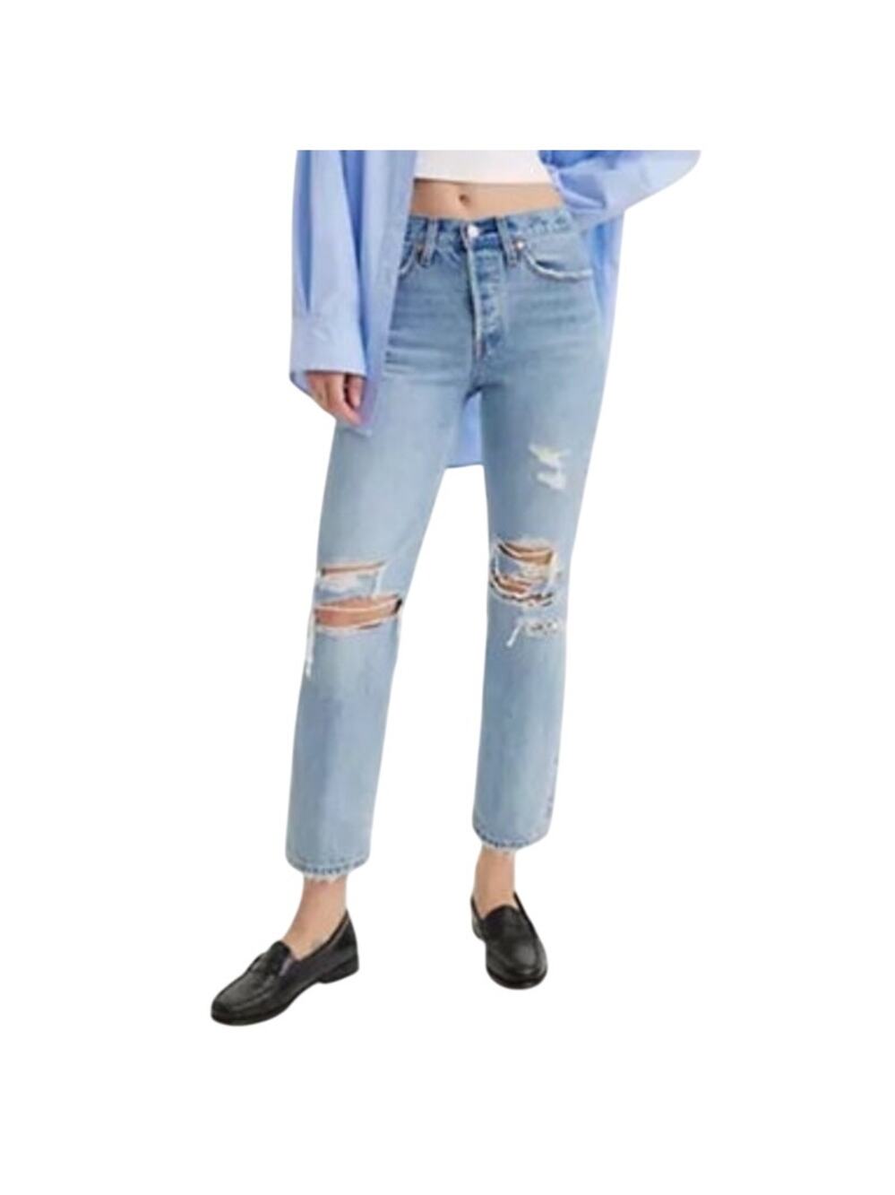 Levi’s Wedgie Straight Fit Denim Jeans Light Wash Butt Lift 27 Vintage Inspired